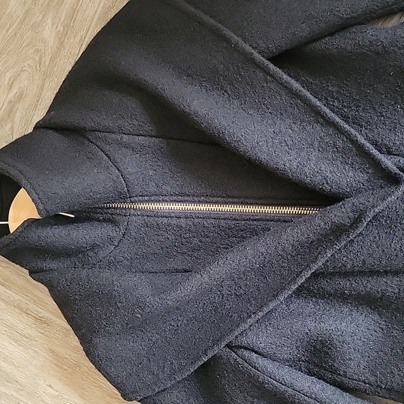 Club Monaco Black Boucle Wool Coat XS - Picture 5 of 12